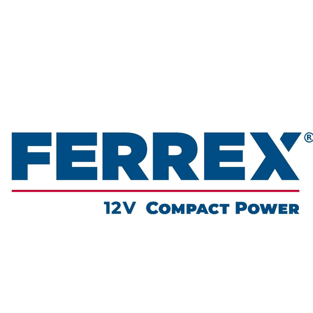 Ferrex logo with '12V Compact Power' text on a white background