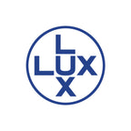 Blue 'LLUX' logo on a white background
